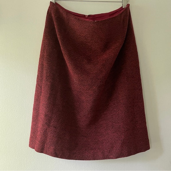 Vintage Dresses & Skirts - Vintage Oscar by Oscar De La Renta Y2K Tweed Red Pencil Skirt - Size 8